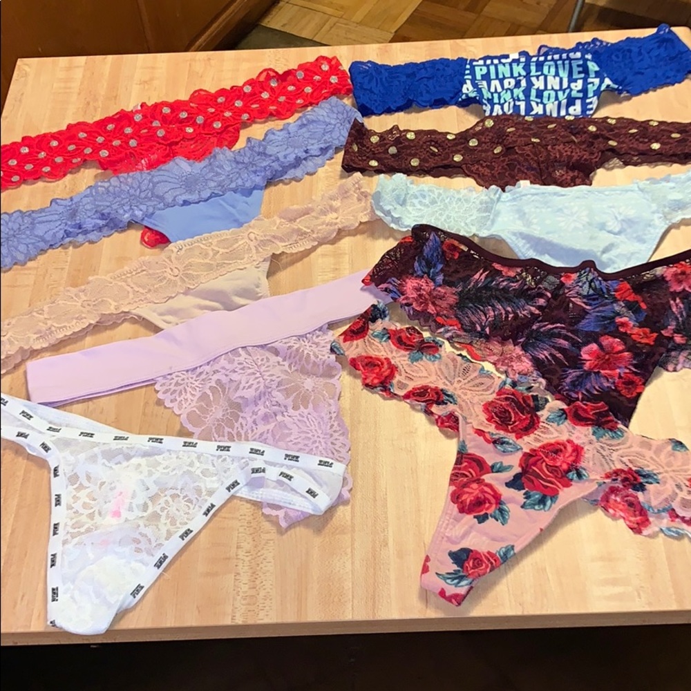 10 pairs VS PINK Lace Thong Panties